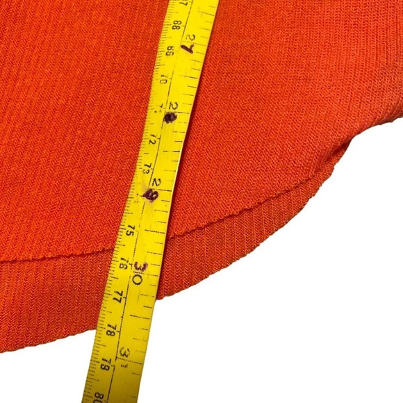 Free People Catalina Orange Waffle Knit Top M - Picture 13 of 13